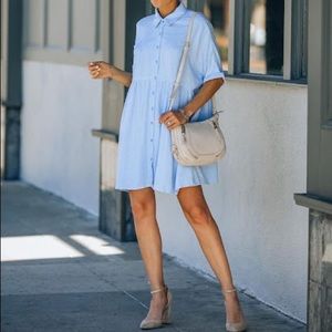 Hails Linen Blend Button Down Shirt Dress